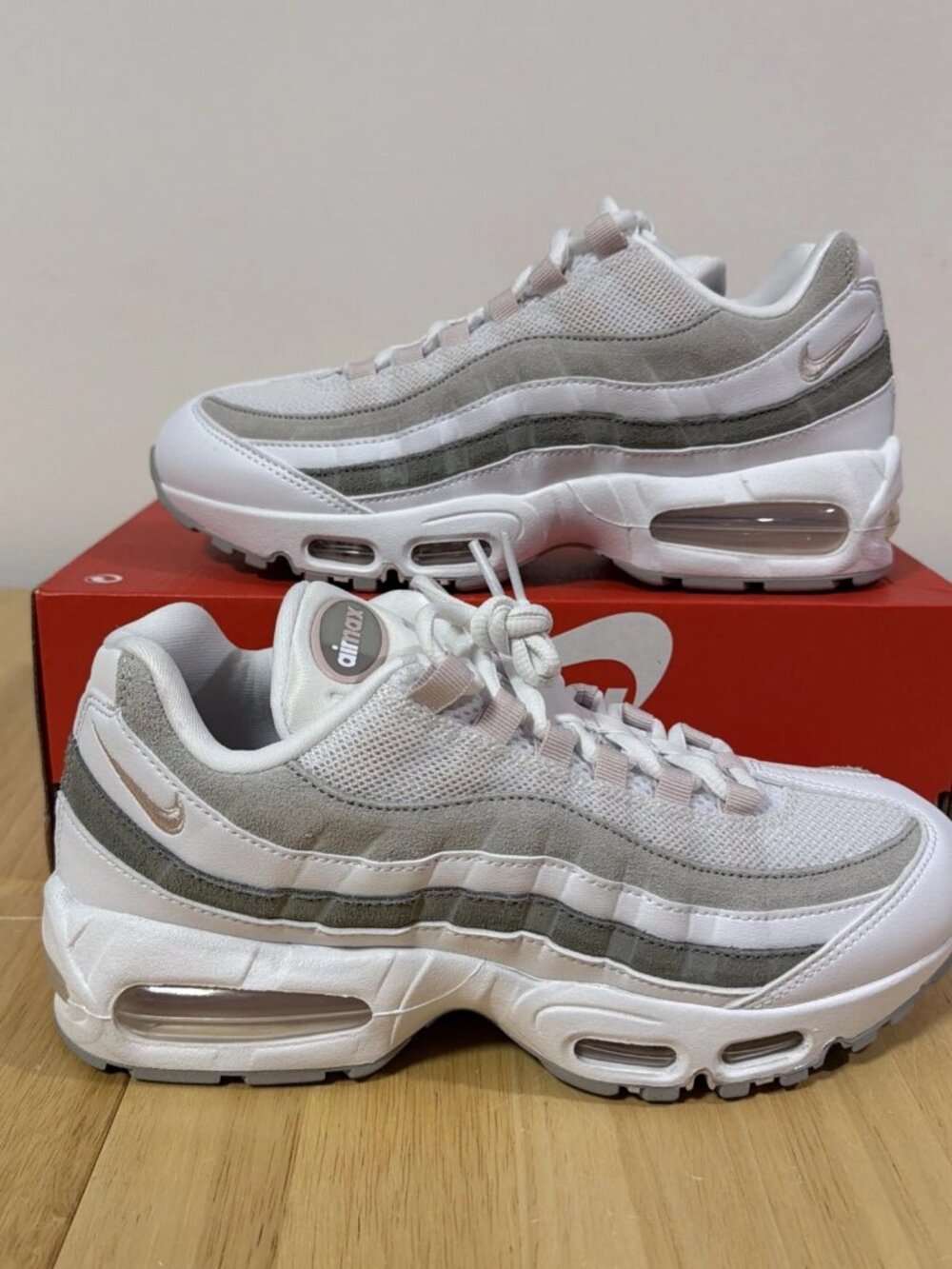 Women's Nike Air Max 95 OG Big Bubble Shoes - White Pearl Grey IB6396-102
